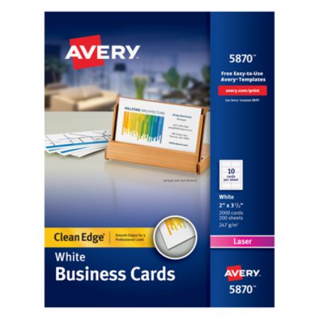 avery business cards laser edge printable clean side 2000 pack envelopes paper specialty office officedepot