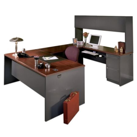 Hon 38000 Modular 72 W Desk Shell Mahoganycharcoal Office Depot