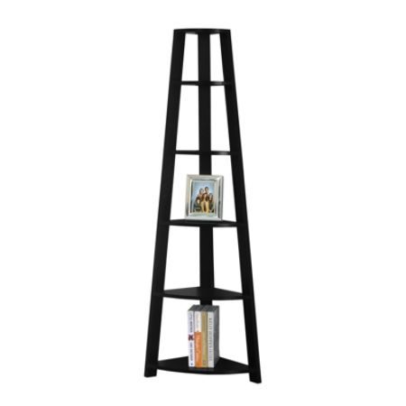 Monarch Specialties 5 Shelf Etagere Corner Bookshelf Black by fice