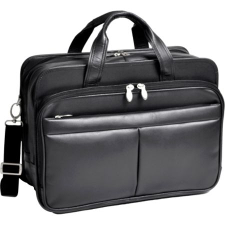 McKlein Walton Leather Expandable Briefcase Black by Office Depot ...