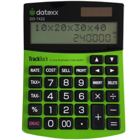 Datexx TrackBack DD 7422 2 Line Desktop Financial Calculator by Office ...