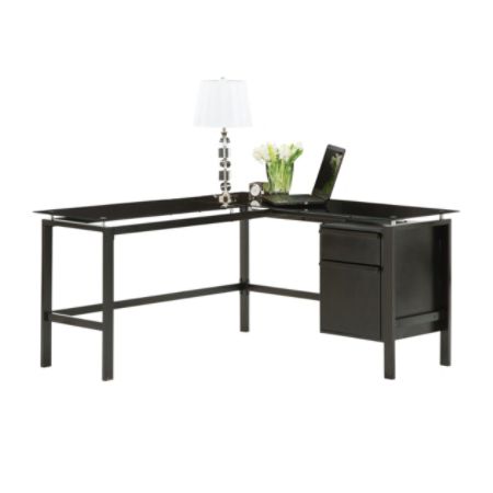 Realspace Lake Point L Shaped Desk Black Office Depot