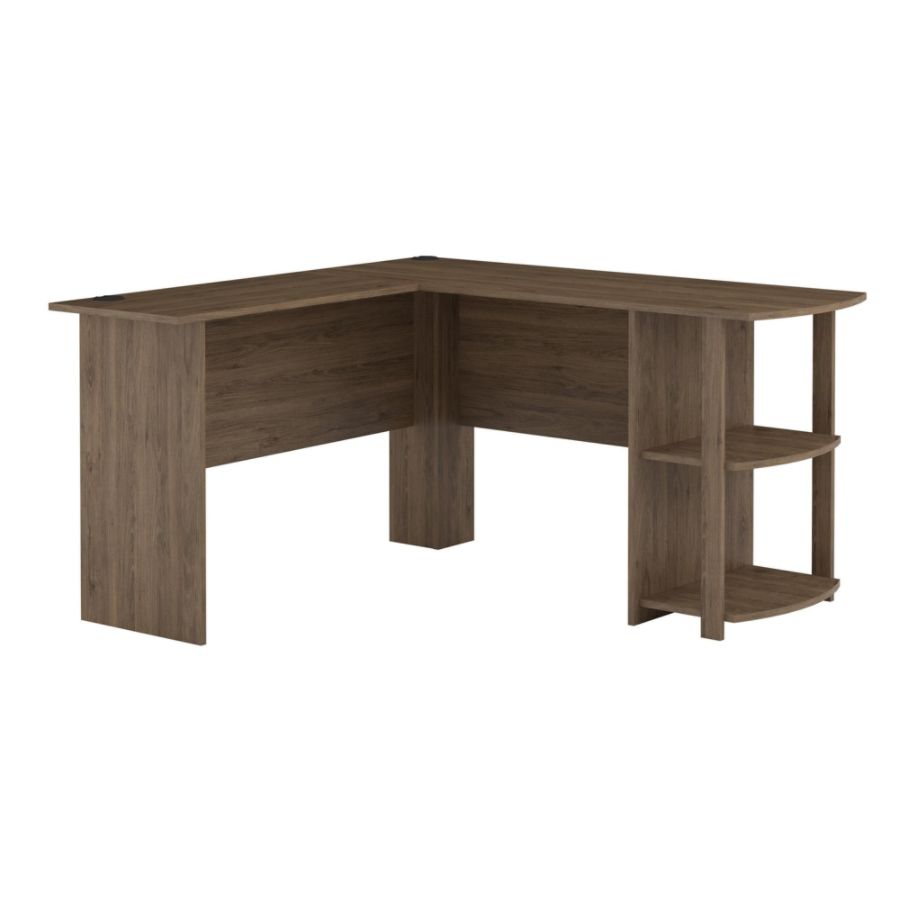 Ameriwood(TM) Home Dakota L-Shaped Desk With Bookshelves, Rustic Oak