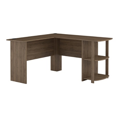 Ameriwood Home Dakota L Shaped Desk With Bookshelves Rustic Oak