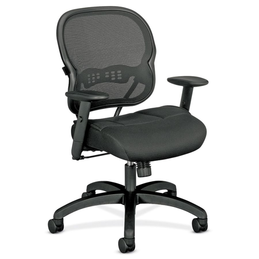 Wave Mid Back Office Chair with Adjustable Arms Black - HON