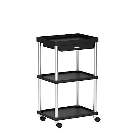 Mind Reader Valet 3-Tier Rolling Coffee Cart, Black