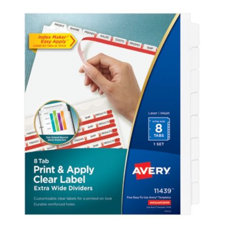 Avery 20percent Recycled Index Maker Extra Wide Tab ...