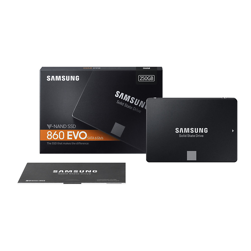 Samsung 860 EVO 250GB 2.5" Internal Solid State Drive, 512MB Cache, SATA III, MZ-76E250B/AM