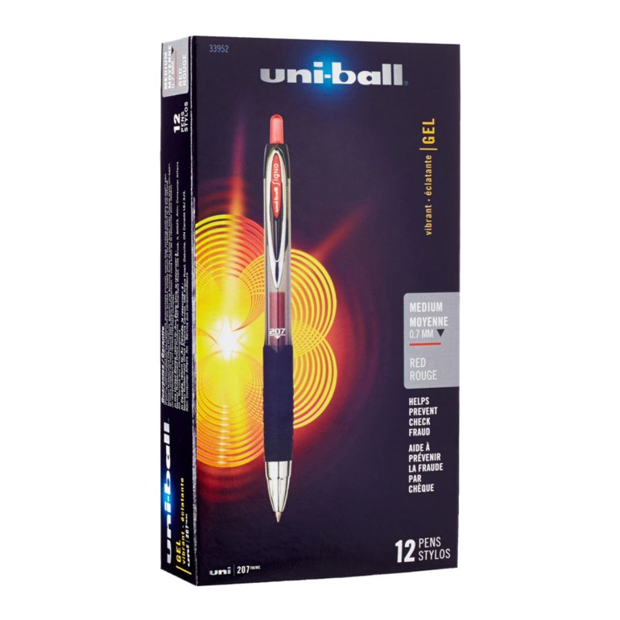 uni ball 207 Retractable Fraud Prevention Gel Pens Medium Point 0.7 mm ...