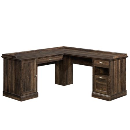 Sauder Barrister Lane L Shaped Computer Desk Iron Oak Office Depot