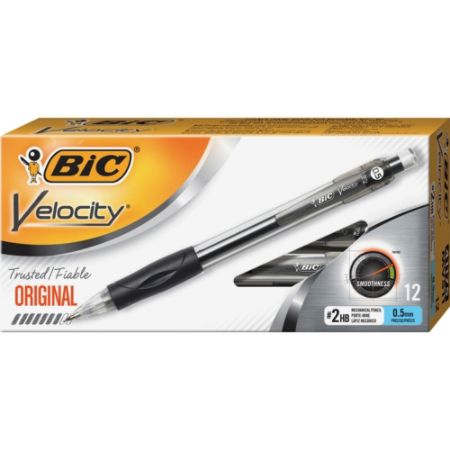 BIC Mechanical Pencils 2 Lead 0.5 mm Lead Black Barrel Pack Of 12 ...