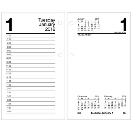 AT A GLANCE Daily Loose Leaf Desk Calendar Refill 3 12 x 6 January to ...