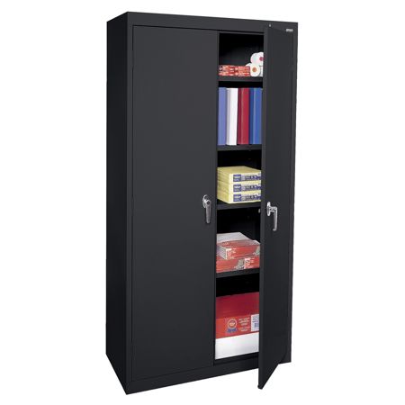 Sandusky Welded Cabinet 4 Shelves Black Office Depot