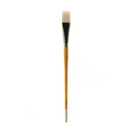 Grumbacher Bristlette Paint Brush Size 12 Flat Bristle Synthetic Brown ...