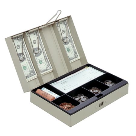 Office Depot Brand Cash Box 3 18 H X 11 38 W X 7 58 D Sand