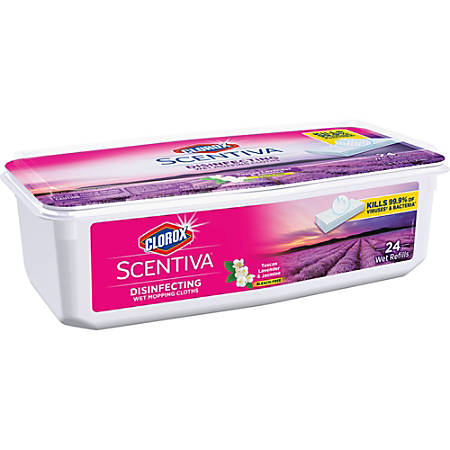 Clorox Scentiva Wet Mopping Cloths Tuscan Lavender White Pack Of
