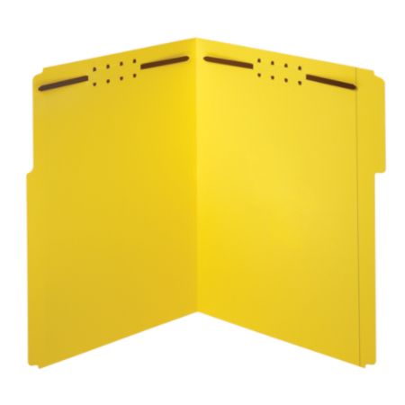 Office Depot Brand Color Fastener File Folders Letter Size Yellow Pack Of 50 Folders Item 543577