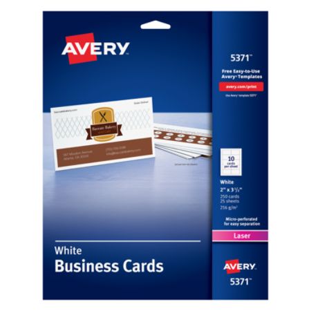 laser cards business avery microperforated pack officedepot