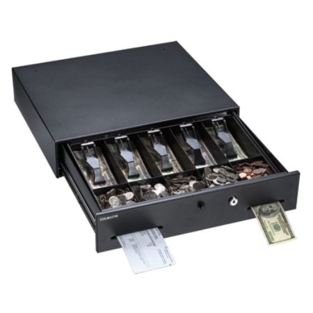 Large Capacity Manual Cash Drawer 5 Compartments Black Office Depot