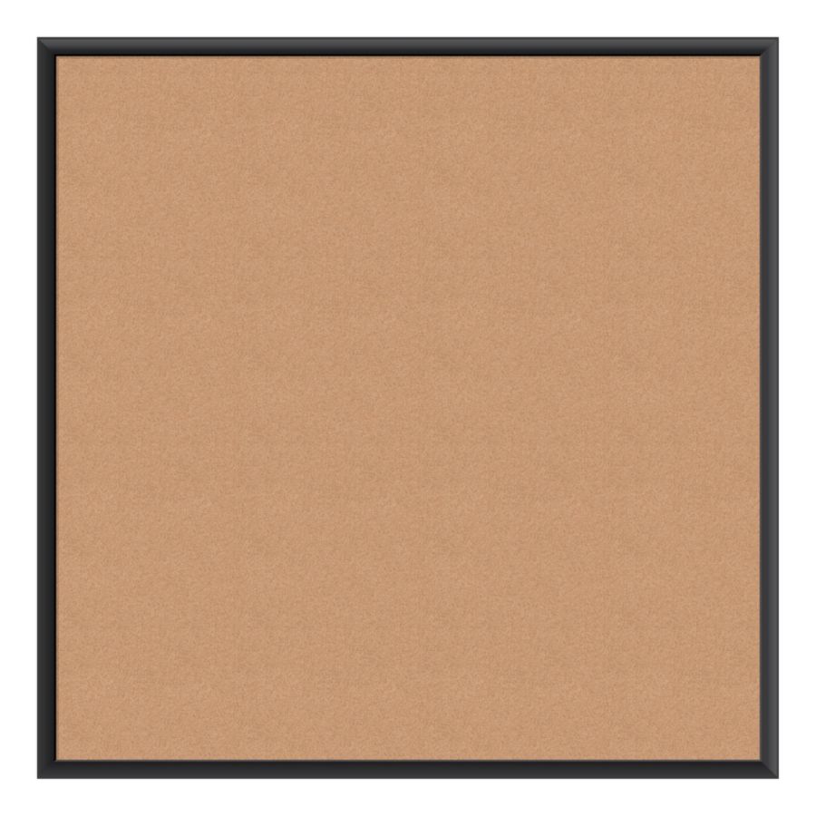 U Brands 36" Square Cork Bulletin Board Black Aluminum Frame