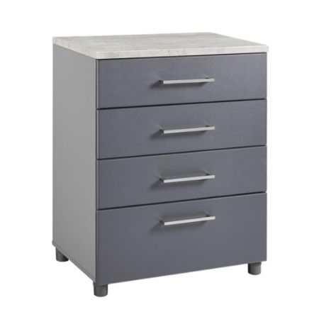 Ameriwood Home Latitude 4 Drawer Base Cabinet Graphitegray