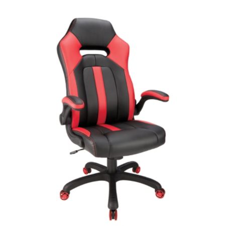 Realspace Gaming High Back Chair Redblack Office Depot