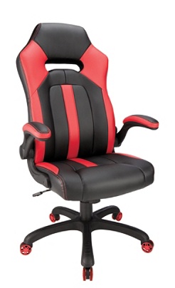 Realspace Gaming High Back Chair Redblack Office Depot