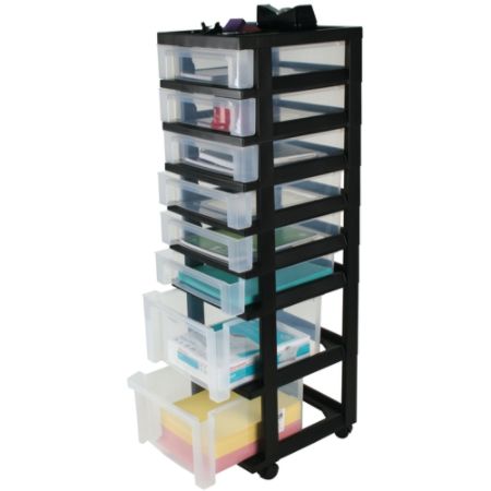 Office Depot Brand Plastic Storage Tower Cart 8 Drawers 41 45 H X