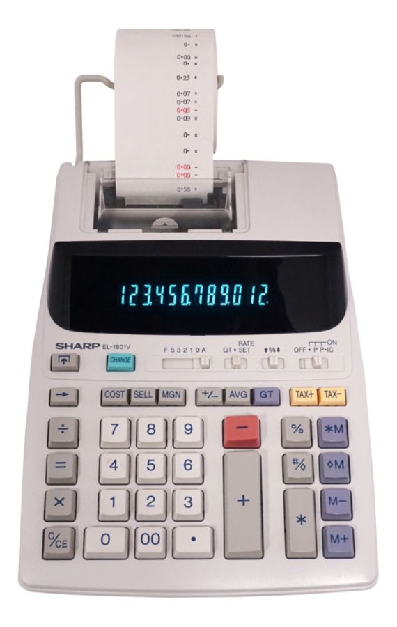 Sharp EL 1801V 12 Digit Printing Calculator - Office Depot