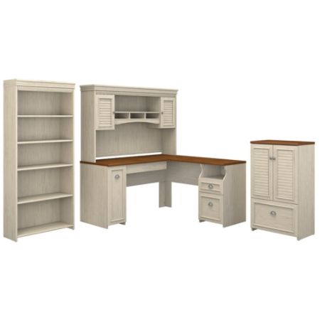 Bush Fairview L Deskhutchcabinetbookcase Office Depot