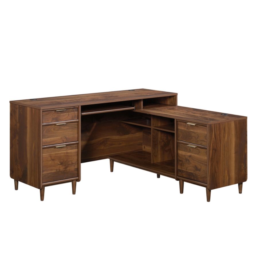 Walnut Corner L Shaped Desks Office Depot