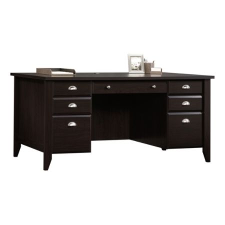 Sauder Shoal Creek Executive Desk Jamocha Wood Office Depot