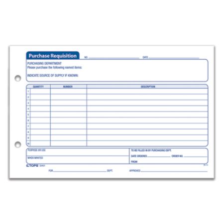 Purchase requisition form