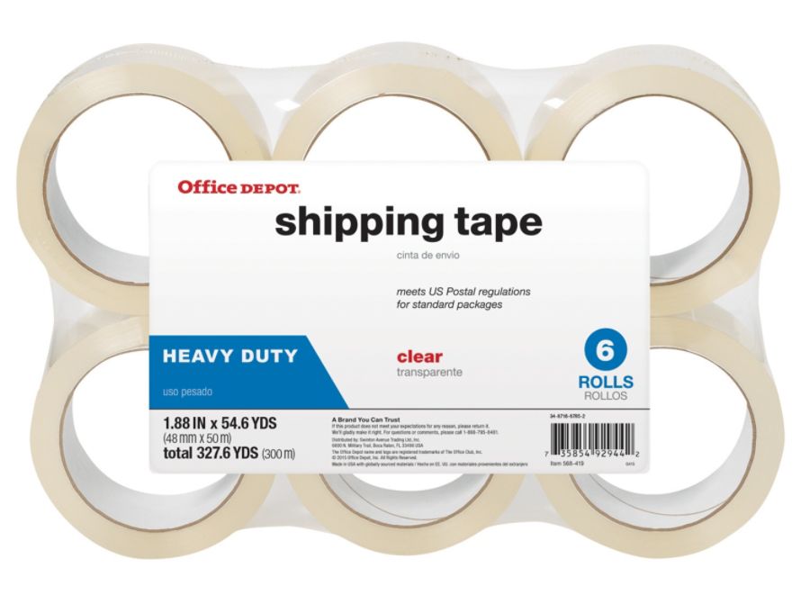 UPC 735854110000 product image for Office Depot(R) Brand Shipping Tape, Heavy-Duty, 1.89in. x 54.6 Yd., Clear, Pack | upcitemdb.com