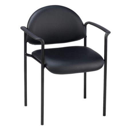 Lorell Vinyl Reception Side Arm Guest Chair Black by Office Depot ...