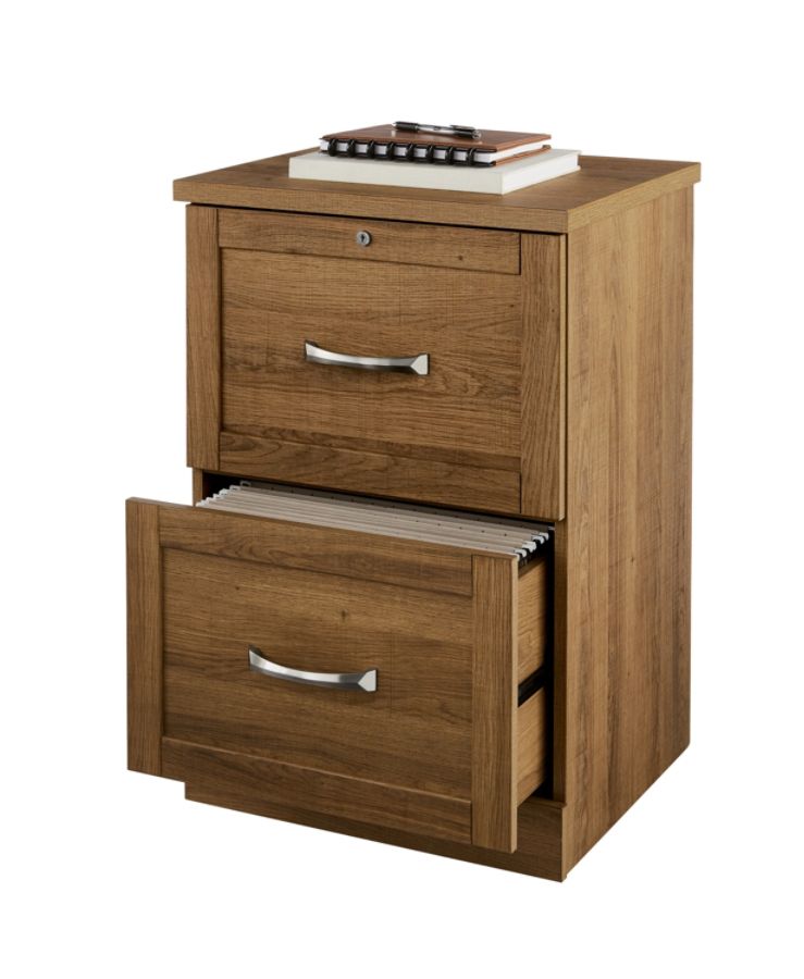 Realspace Cabinet 2 Drawer Vertical Oak Office Depot