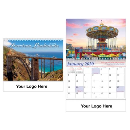 Historic Landmarks Spiral Wall Calendar Office Depot