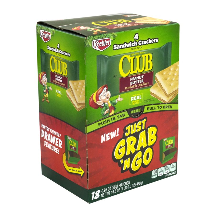 UPC 030100116585 product image for Keebler Club Peanut Butter Sandwich Cracker Grab 'N Go Packs, 17.6 Oz, 4 Cracker | upcitemdb.com