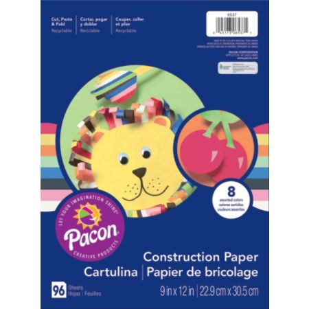 Art Street® Construction Paper, 9" x 12", Assorted Colors, Pack Of 96 Sheets