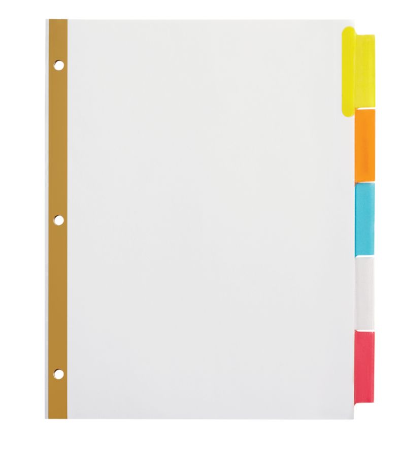 Office Depot Brand Insertable Dividers With Big Tabs White Assorted ...