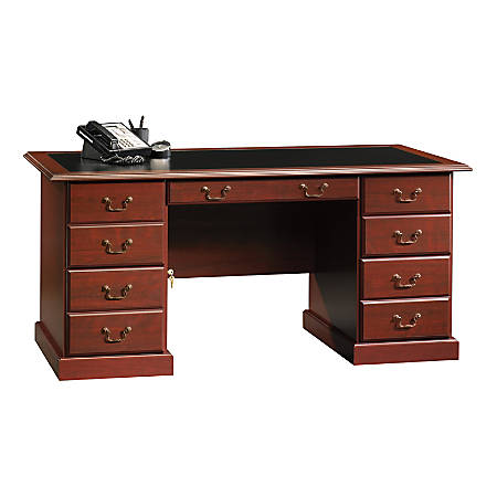 Sauder® Heritage Hill 65"W Double-Pedestal Desk, Classic Cherry