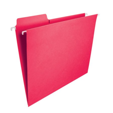 Smead FasTab Hanging File Folders Letter Size Red Box Of 20 - Office Depot