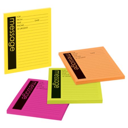 notepads notes printed pack assorted neon sheets colors pads pad per message phone depot office officedepot