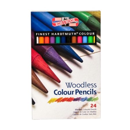 Koh I Noor Progresso Woodless Colored Pencils 24 Piece Set Assorted Colors Pack Of 2 Sets Item 579811