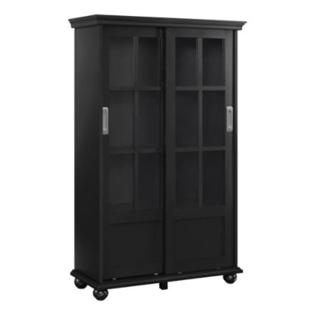 Ameriwood Home Aaron Lane 4 Shelf Bookcase With Sliding Glass