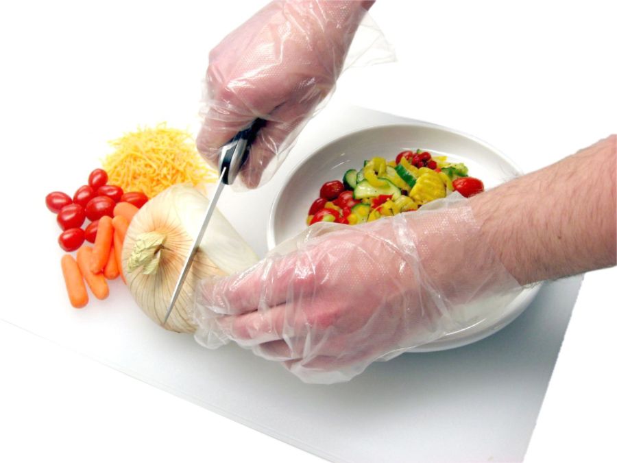 Tradex International Cast Poly Gloves, Large, Clear, Box Of 100