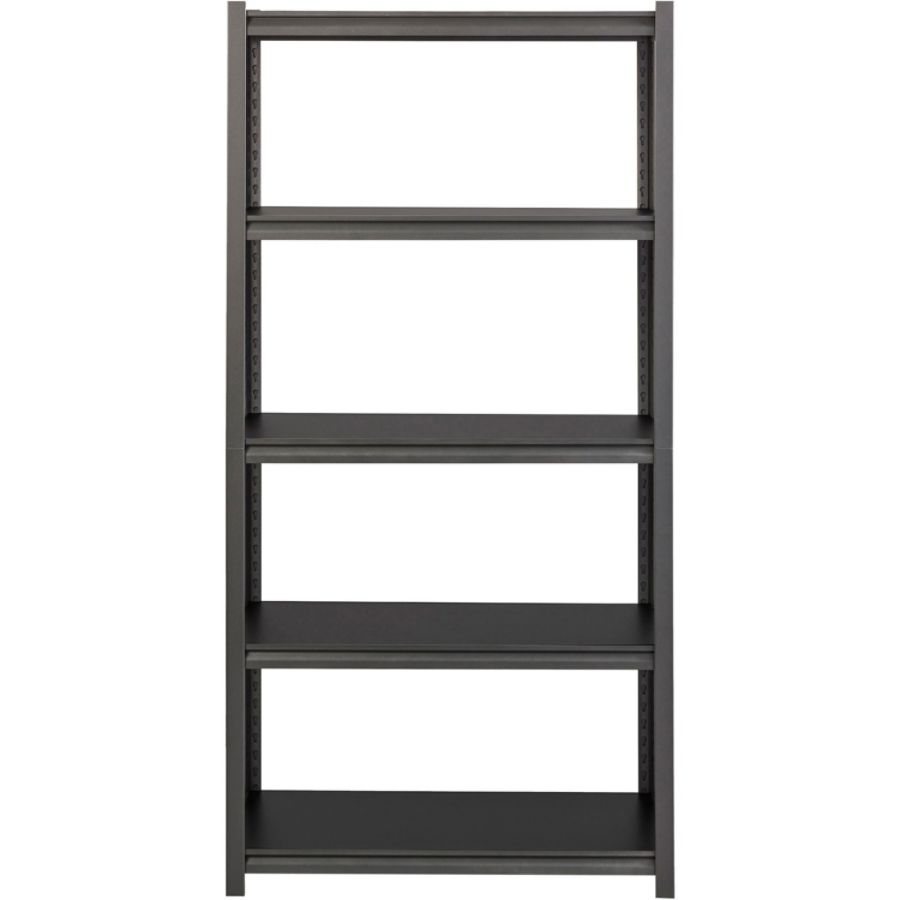 Lorell 3,200 lb Capacity Riveted Steel Shelving - 72&quot; Height x 36&quot; Width x 18&quot; Depth - Recycled - Black - Steel, Laminate - 1Each