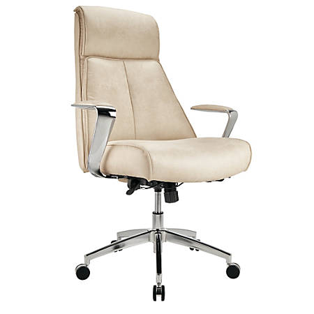 Realspace Devley High Back Chair Cream Office Depot