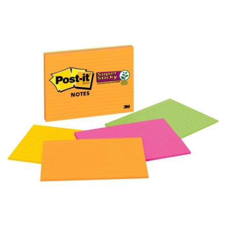 Post it Super Sticky Notes 8 x 6 Rio de Janeiro Lined Pack Of 4 Pads ...