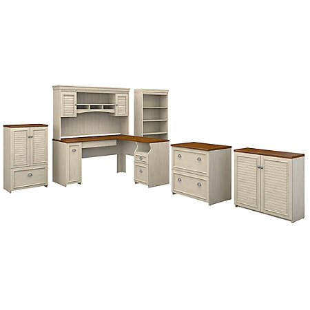 Bush Furniture Fairview 60 W L Shaped Desk With Hutch Bookcase